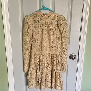 Rachel Parcell Tiered Metallic Lace Mini Dress